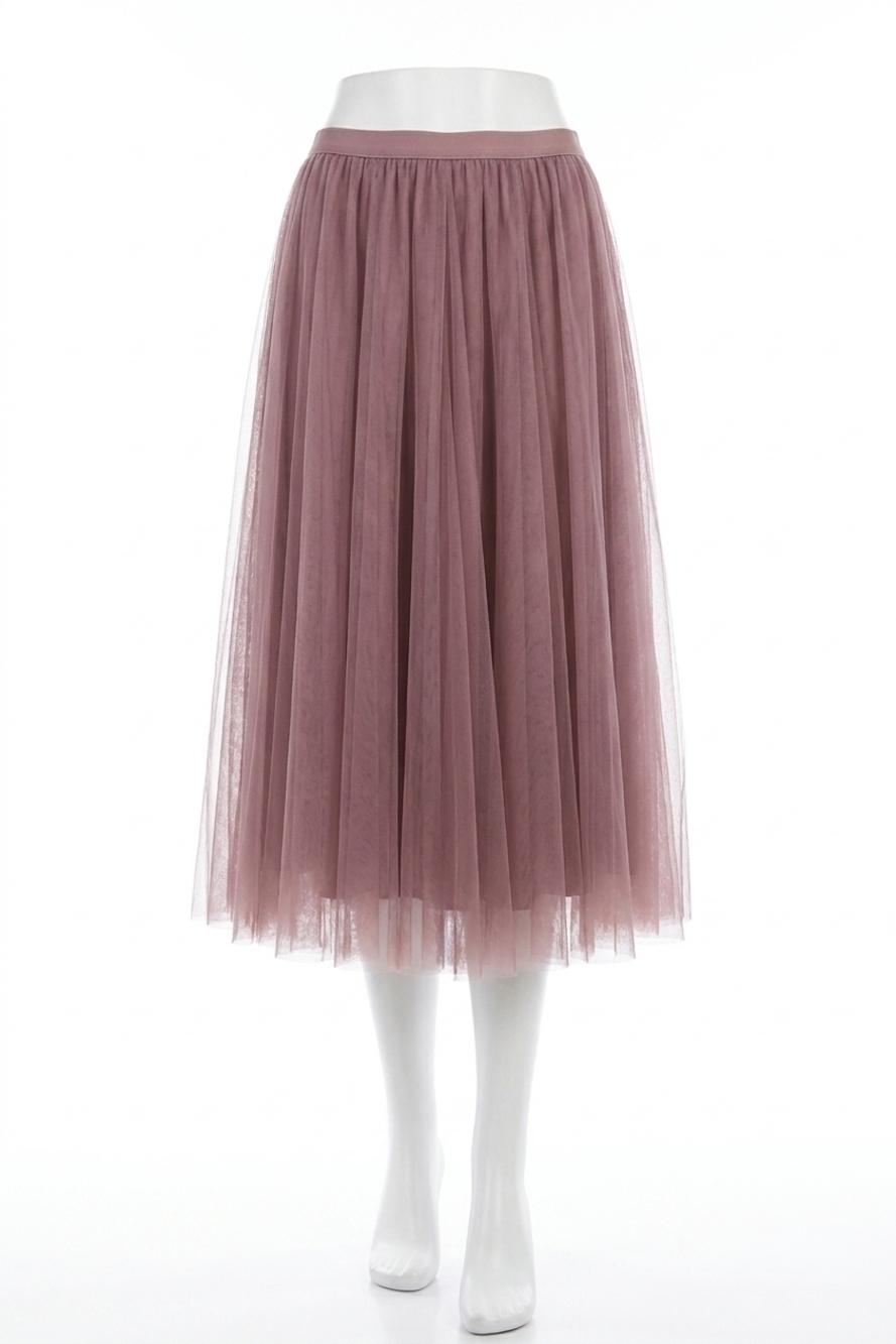 NEW BLUIVY tulle midi skirt in mauve